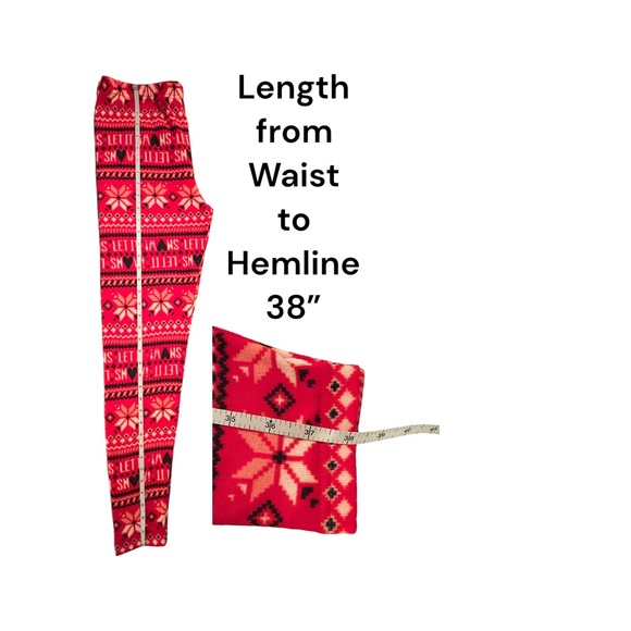 Women’s, Snowflake, Let It Snow, Print, Knit Leggings, Sz. Lrg - Picture 3 of 8
